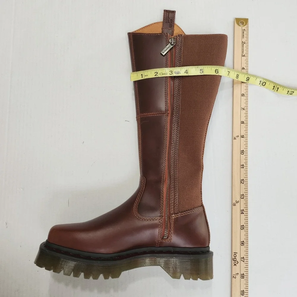 Womens Size 5 Dr. Martens Knee High Riding Boots Amaayah Hi Orlean Leather Brown